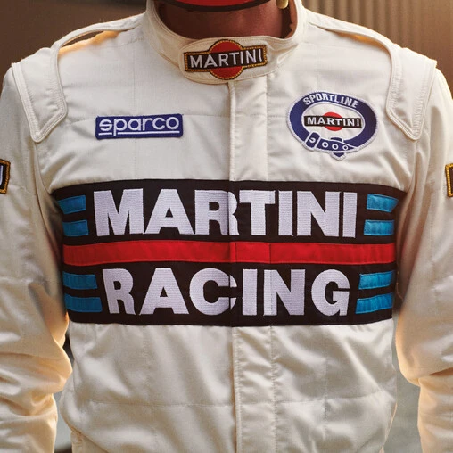 Sparco R567 Martini Racing Replica Suit, White (FIA 8856-2018) - Image 5