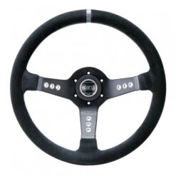 Sparco L777 Steering Wheel (63 Mm Dish), Black Suede, Black Spokes