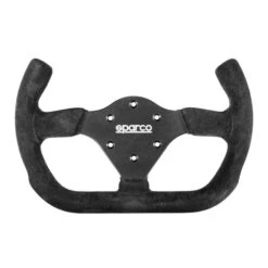 Sparco P310 Open Flat Steering Wheel, Black Suede, Black Spokes