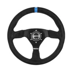 Sparco R383 Logo Steering Wheel (39 Mm Dish), Black Suede, Black Spokes