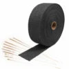 Black Exhaust Heat Wrap (15m X 50mm) + Stainless Steel Ties
