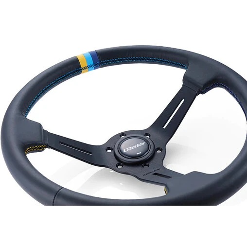 GReddy Sports "Deep Type" Steering Wheel (80 Mm Dish), Black Leather, Black Spokes - 340 Mm - Image 4