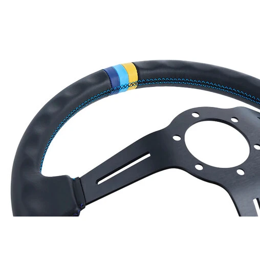 GReddy Sports "Deep Type" Steering Wheel (80 Mm Dish), Black Leather, Black Spokes - 340 Mm - Image 6