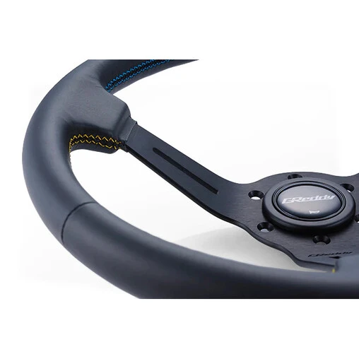 GReddy Sports "Deep Type" Steering Wheel (80 Mm Dish), Black Leather, Black Spokes - 340 Mm - Image 7