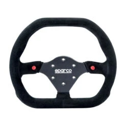 Sparco P310 Flat Steering Wheel, Black Suede, Black Spokes