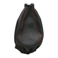 Nardi Gear Gaiter In Black Perforated Leather, Red Stitching