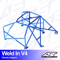 AST Rollcages V4 Weld-In 8-Point Roll Cage For Audi TT 8N, Quattro