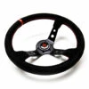 DriftShop Steering Wheel (90 Mm Dish), Black Suede, Black Spokes