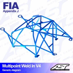 AST Rollcages V4 Weld-In 10-Point Roll Cage For Honda Civic EK 3-Door - FIA