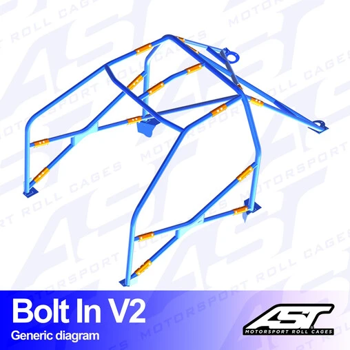 AST Rollcages V2 Bolt-In 6-Point Roll Cage For BMW E34 Sedan, RWD - FIA - Image 2