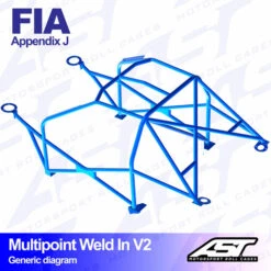 AST Rollcages V2 Weld-In 10-Point Roll Cage For Renault Dauphine - FIA