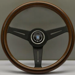 Nardi Classic ND33 Steering Wheel, Wood, Black Spokes, 40 Mm Dish