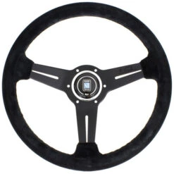 Nardi Classic ND36 Steering Wheel, Suede, Black Spokes, Black Stitching, 40 Mm Dish