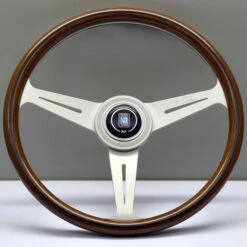 Nardi Classic ND36 Steering Wheel, Wood, Satin Spokes, 40 Mm Dish (Large Hub)