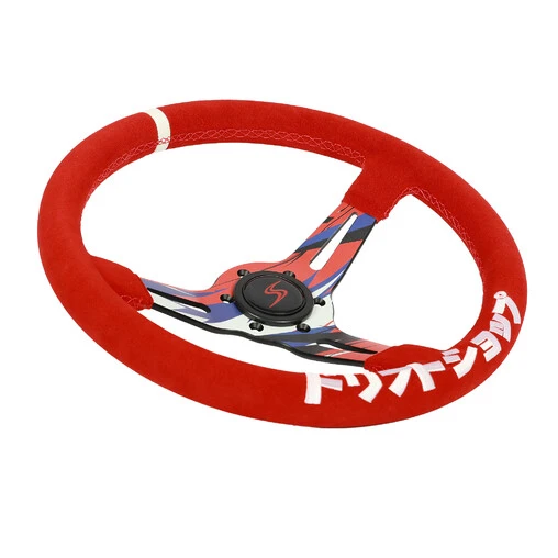 DriftShop Hydrodip Steering Wheel (70 Mm Dish), Red Suede