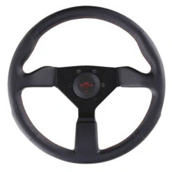 Personal Neo Grinta Steering Wheel - 350 Mm - Black Leather, Black Spokes, Red Stitching