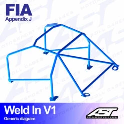 AST Rollcages V1 Weld-In 8-Point Roll Cage For Ford Escort MK5 - 3-Door (FWD) - FIA