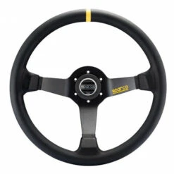 Sparco R325 Steering Wheel (95 Mm Dish), Black Suede, Black Spokes