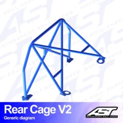 AST Rollcages V2 Bolt-In Rear Roll Cage For Peugeot 206