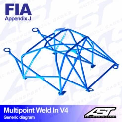 AST Rollcages V4 Weld-In 10-Point Roll Cage For Ford Escort MK3 & MK4 - 3-Door - FIA