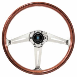 Nardi Classic ND36 "Side Spokes" Steering Wheel, Wood, Satin Spokes