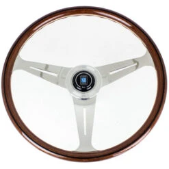 Nardi Classic ND34 Steering Wheel, Wood, Chrome Spokes, 40 Mm Dish