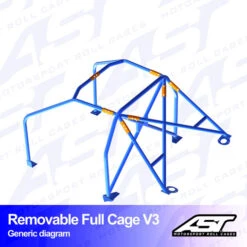 AST Rollcages V3 Removable Bolt-In 6-Point Roll Cage For BMW E30 Coupe, RWD