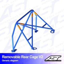 AST Rollcages V2 Removable Bolt-In Rear Roll Cage For Toyota Corolla AE86 Levin