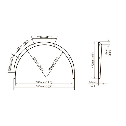 Universal Arch Extensions - 30 Mm (Fender Flares) - Image 4
