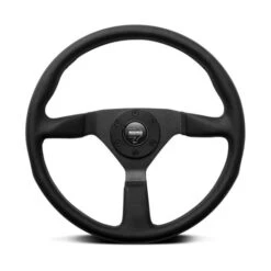 Momo Montecarlo Steering Wheel (40 Mm Dish), Black Leather, Black Spokes - 38 Cm