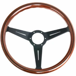 Nardi Classic ND36 Steering Wheel, Wood, Black Inlay, Black Spokes, 25 Mm Dish