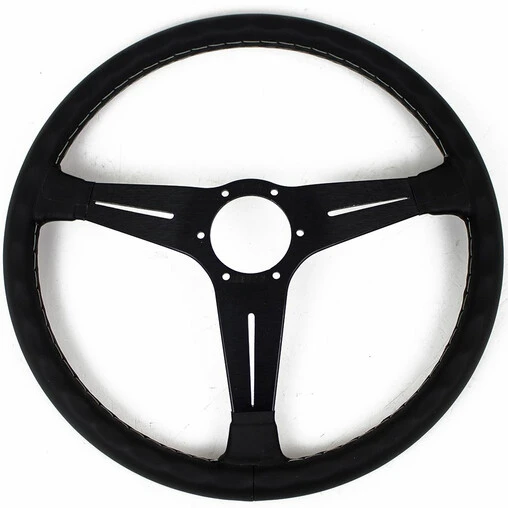 Nardi Classic ND39 Steering Wheel, Black Leather, Black Spokes, Grey Stitching, 30 Mm Dish - Image 2