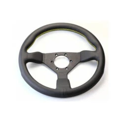 Personal Grinta Steering Wheel - 350 Mm - Black Leather, Black Spokes, Yellow Stitching