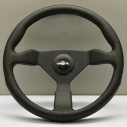 Personal Grinta Steering Wheel - 330 Mm - Black Leather, Black Spokes, Black Stitching